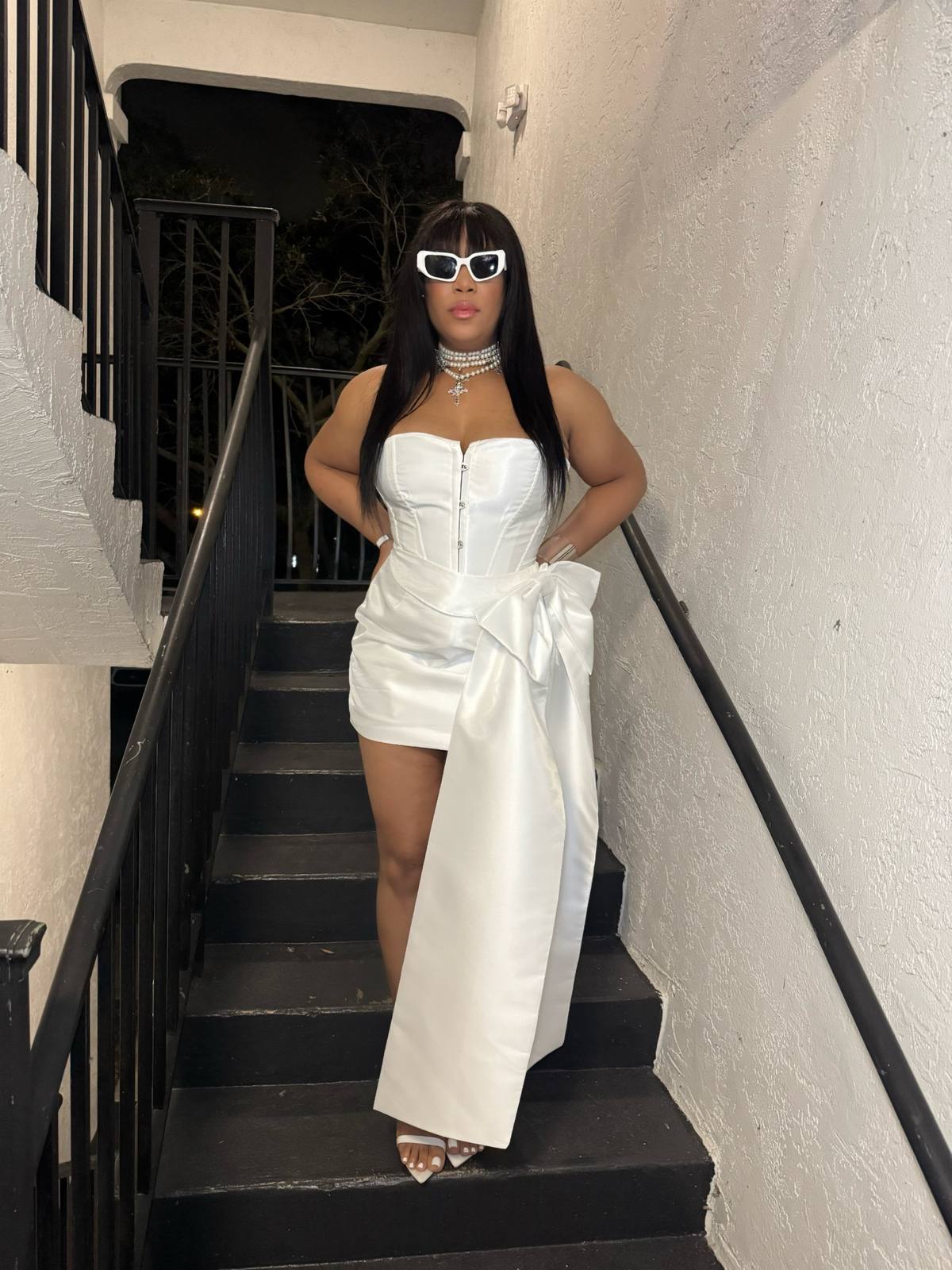 Bustier Top with Bow Tie Skirt