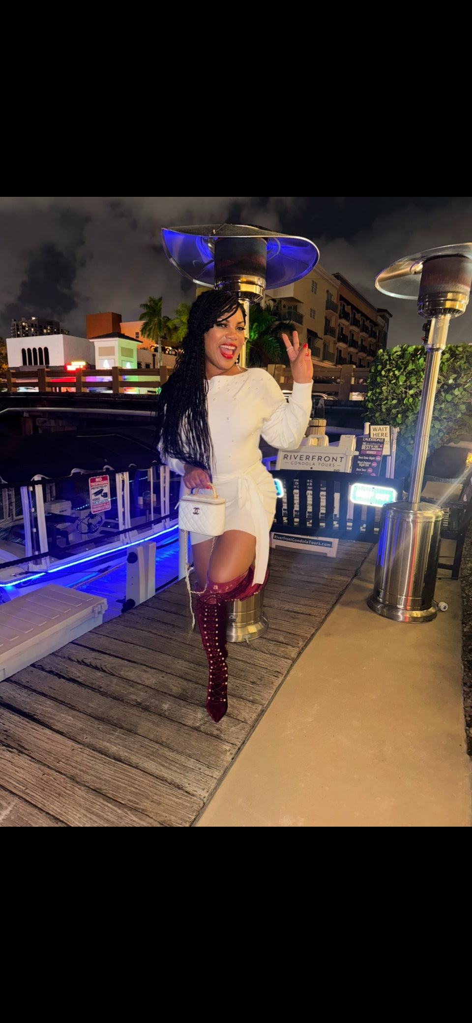 Ivory pearl sweater dress