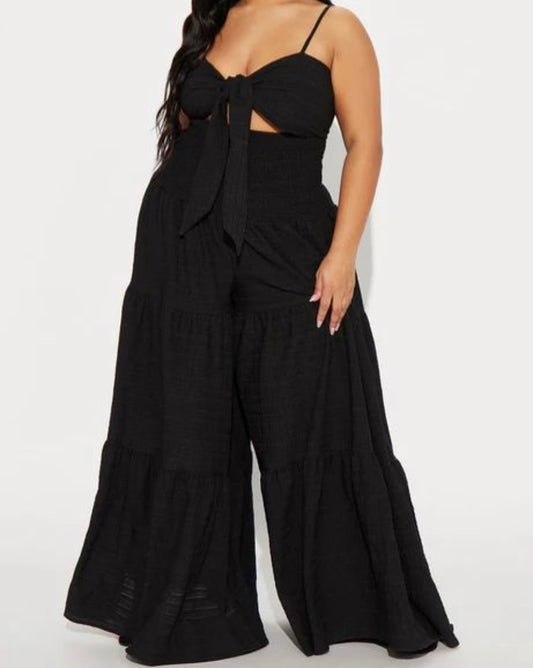 BLACK PALAZA JUMPSUIT