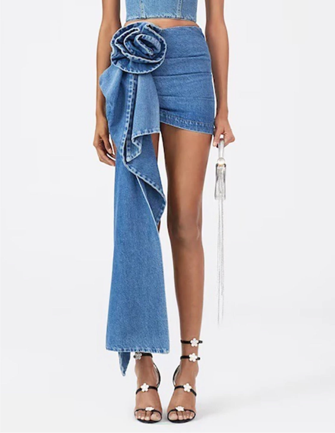 IRREGULAR 3D DENIM SKIRT