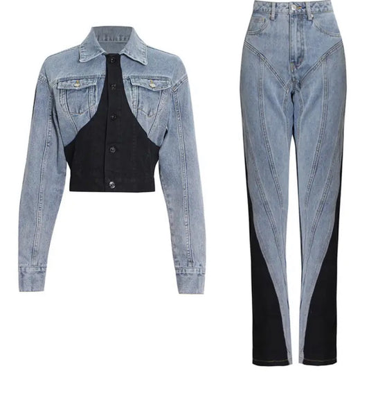 Denim Pants Set